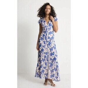 Hutch Nia Short-Sleeve V-Neck Maxi Dress Size 4